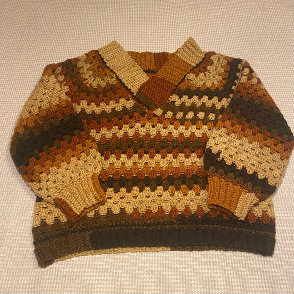 Handmade Multicolor Crochet Sweater